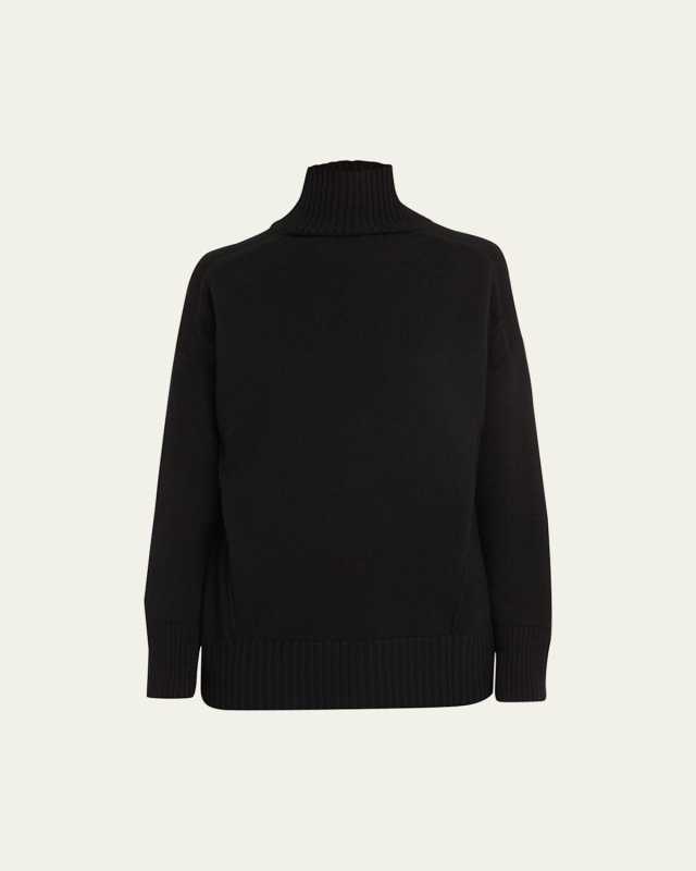 Chine 3-Ply Cashmere Stand-Collar Sweat